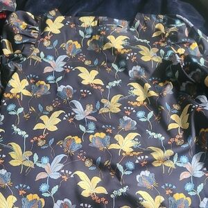 LOFT Black Duvet Cover with Yellow and Blue Floral Design